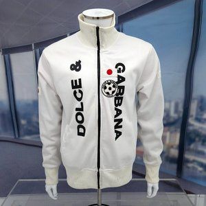 Dolce & Gabbana Track Jacket Team Japan Soccer White Cotton Sz Large